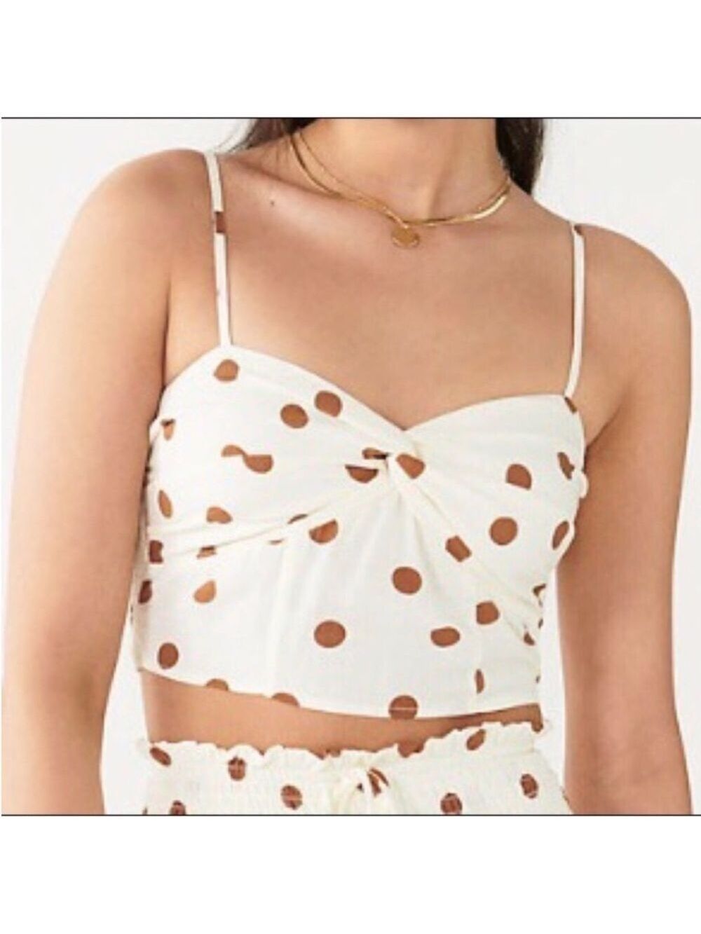 SO twisted front cropped top Woman’s Juniors size XXL ivory ginger - Picture 2 of 13